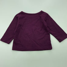 Load image into Gallery viewer, Girls Garanimals, purple long sleeve t-shirt / top, fox, GUC, size 000,  