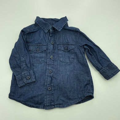 Boys Tiny Little Wonders, cotton long sleeve shirt, EUC, size 0,  