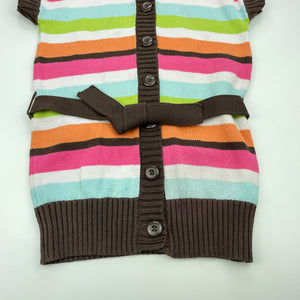 Girls Gymboree, knitted cotton longline sleeveless cardigan, L: 53cm, FUC, size 7-8,  