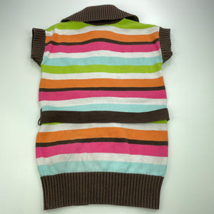 Girls Gymboree, knitted cotton longline sleeveless cardigan, L: 53cm, FUC, size 7-8,  