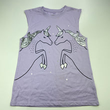 Load image into Gallery viewer, Girls Anko, purple singlet / tank top, unicorns, EUC, size 8,  