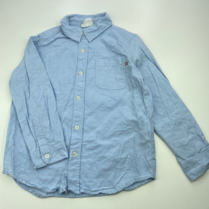 Boys Cotton On, blue cotton long sleeve shirt, GUC, size 7,  