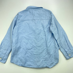 Boys Cotton On, blue cotton long sleeve shirt, GUC, size 7,  
