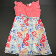 Load image into Gallery viewer, Girls Mango, lined floral party dress, FUC, size 4, L: 57cm