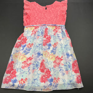 Girls Mango, lined floral party dress, FUC, size 4, L: 57cm