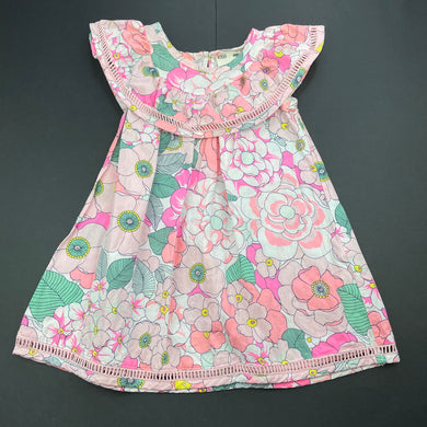 Girls Cotton On, lightweight floral cotton dress, FUC, size 1, L: 45cm