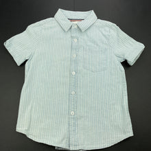 Load image into Gallery viewer, Boys Cotton On, blue &amp; white stripe cotton short sleeve shirt, EUC, size 4,  
