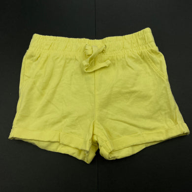 unisex Anko, yellow lightweight cotton shorts, elasticated, EUC, size 000,  