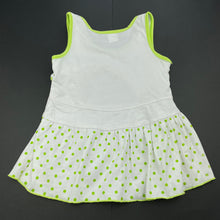 Load image into Gallery viewer, Girls lightweight, white &amp; green top, L: 44cm, GUC, size 4,  