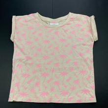 Load image into Gallery viewer, Girls Mango, beige &amp; pink cotton t-shirt / top, EUC, size 6,  