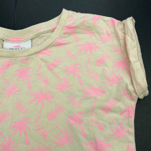 Girls Mango, beige & pink cotton t-shirt / top, EUC, size 6,  