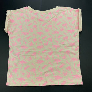Girls Mango, beige & pink cotton t-shirt / top, EUC, size 6,  