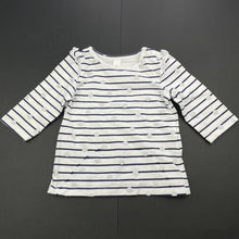 Load image into Gallery viewer, Girls Dymples, navy striped stretchy long sleeve top, GUC, size 000,  