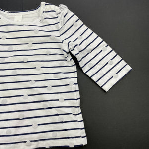 Girls Dymples, navy striped stretchy long sleeve top, GUC, size 000,  