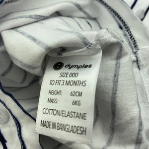 Girls Dymples, navy striped stretchy long sleeve top, GUC, size 000,  