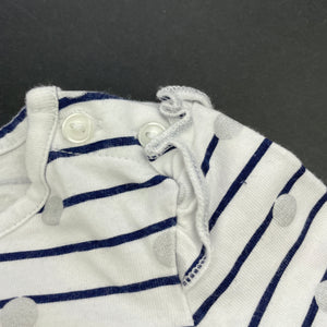 Girls Dymples, navy striped stretchy long sleeve top, GUC, size 000,  