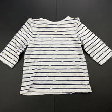 Load image into Gallery viewer, Girls Dymples, navy striped stretchy long sleeve top, GUC, size 000,  
