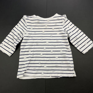 Girls Dymples, navy striped stretchy long sleeve top, GUC, size 000,  