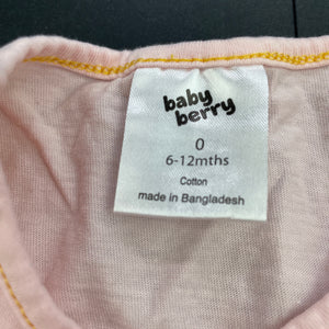 Girls Baby Berry, pink cotton long sleeve t-shirt / top, EUC, size 0,  