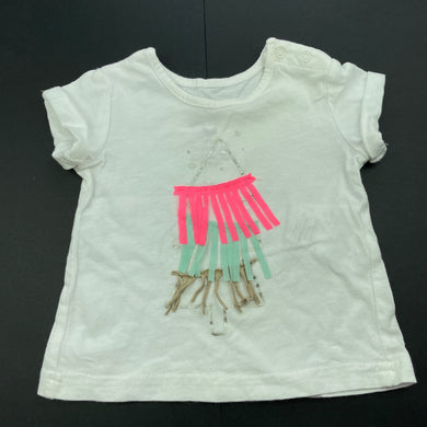Girls Cotton On, white cotton t-shirt / top, GUC, size 000,  