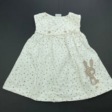 Load image into Gallery viewer, Girls F&amp;F, corduroy cotton casual dress, rabbit, GUC, size 000, L: 35cm