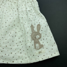 Load image into Gallery viewer, Girls F&amp;F, corduroy cotton casual dress, rabbit, GUC, size 000, L: 35cm