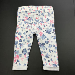 Girls Primark, stretchy floral pants / bottoms, elasticated, EUC, size 00,  