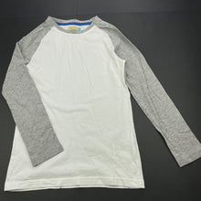 Load image into Gallery viewer, Boys Lily &amp; Dan, white &amp; grey cotton long sleeve top, GUC, size 8,  