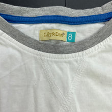 Load image into Gallery viewer, Boys Lily &amp; Dan, white &amp; grey cotton long sleeve top, GUC, size 8,  