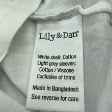 Load image into Gallery viewer, Boys Lily &amp; Dan, white &amp; grey cotton long sleeve top, GUC, size 8,  