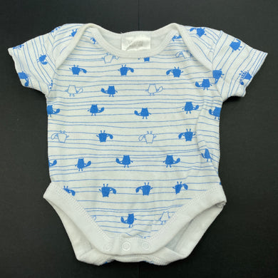 unisex Baby Baby, cotton bodysuit / romper, cats, GUC, size 0000,  