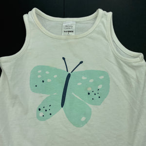 Girls Tiny Little Wonders, cotton singlet top, butterfly, FUC, size 2,  