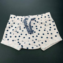 Load image into Gallery viewer, Girls Kids &amp; Co, pink &amp; navy spot shorts, elasticated, EUC, size 000,  