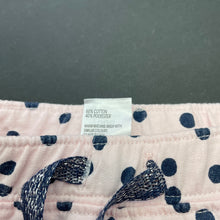 Load image into Gallery viewer, Girls Kids &amp; Co, pink &amp; navy spot shorts, elasticated, EUC, size 000,  