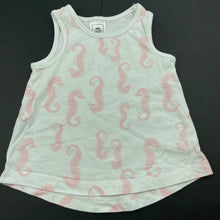 Load image into Gallery viewer, Girls Kids &amp; Co, cotton singlet top, seahorses, EUC, size 00,  