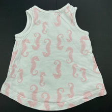 Load image into Gallery viewer, Girls Kids &amp; Co, cotton singlet top, seahorses, EUC, size 00,  