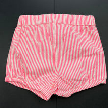 Load image into Gallery viewer, Girls Baby Berry, lightweight pink stripe shorts, elasticated, FUC, size 1,  