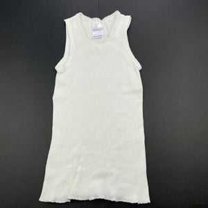 unisex Target, white ribbed cotton singlet top, GUC, size 1,  