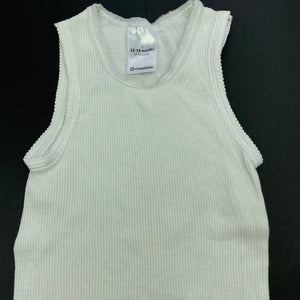 unisex Target, white ribbed cotton singlet top, GUC, size 1,  