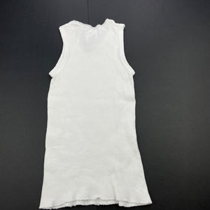 unisex Target, white ribbed cotton singlet top, GUC, size 1,  