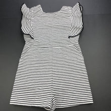 Load image into Gallery viewer, Girls Bardot Junior, grey &amp; white stripe playsuit, GUC, size 10,  