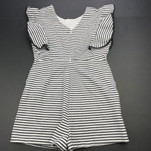 Load image into Gallery viewer, Girls Bardot Junior, grey &amp; white stripe playsuit, GUC, size 10,  