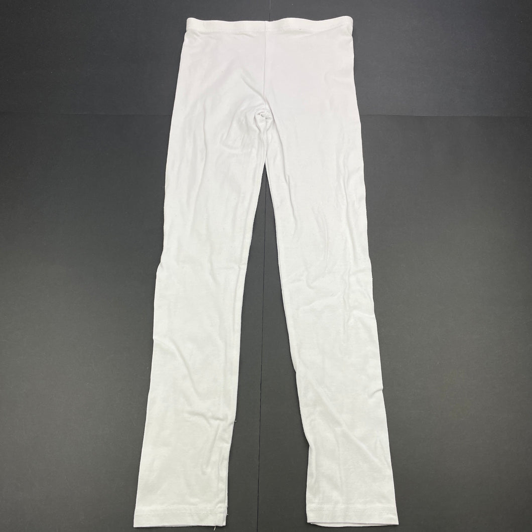 Girls Cotton On, white stretchy leggings, Inside leg: 57cm, FUC, size 8,  