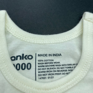 unisex Anko, organic cotton singlet top, cockatoo, NEW, size 0000,  