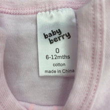 Load image into Gallery viewer, Girls Baby Berry, pink cotton bodysuit / romper, EUC, size 0,  