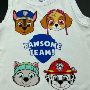 unisex Nickelodeon, Paw Patrol stretchy singlet top, EUC, size 0,  