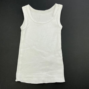 unisex Anko, white cotton singlet top, EUC, size 0000,  
