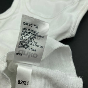 unisex Anko, white cotton singlet top, EUC, size 0000,  