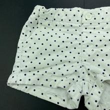 Load image into Gallery viewer, Girls Cotton On, navy spot stretch cotton shorts, adjustable, FUC, size 2,  