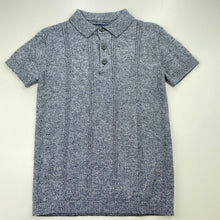 Load image into Gallery viewer, Boys Next, navy marle knitted cotton polo shirt top, EUC, size 5,  